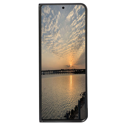 PC + Genuine Leather Back Phone Case Cover for Samsung Galaxy Z Fold3 5G Close-Fit 180-Degree Folding