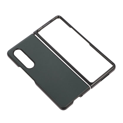 PC + Genuine Leather Back Phone Case Cover for Samsung Galaxy Z Fold3 5G Close-Fit 180-Degree Folding