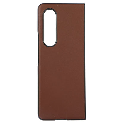 PC + Genuine Leather Back Phone Case Cover for Samsung Galaxy Z Fold3 5G Close-Fit 180-Degree Folding