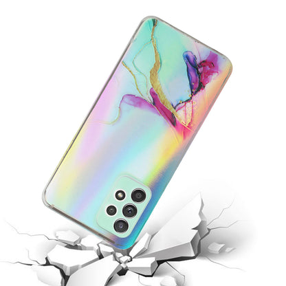 Marble Pattern Embossment Laser Design Anti Scratch TPU Case Cell Phone Cover Protector for Samsung Galaxy A52 4G/5G / A52s 5G