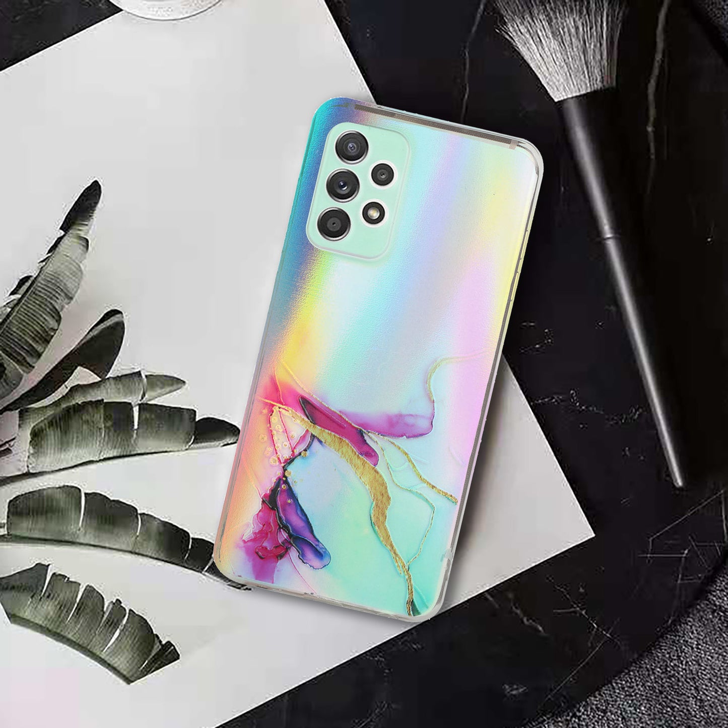 Marble Pattern Embossment Laser Design Anti Scratch TPU Case Cell Phone Cover Protector for Samsung Galaxy A52 4G/5G / A52s 5G