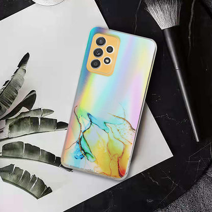 Marble Pattern Embossment Laser Design Anti Scratch TPU Case Cell Phone Cover Protector for Samsung Galaxy A52 4G/5G / A52s 5G