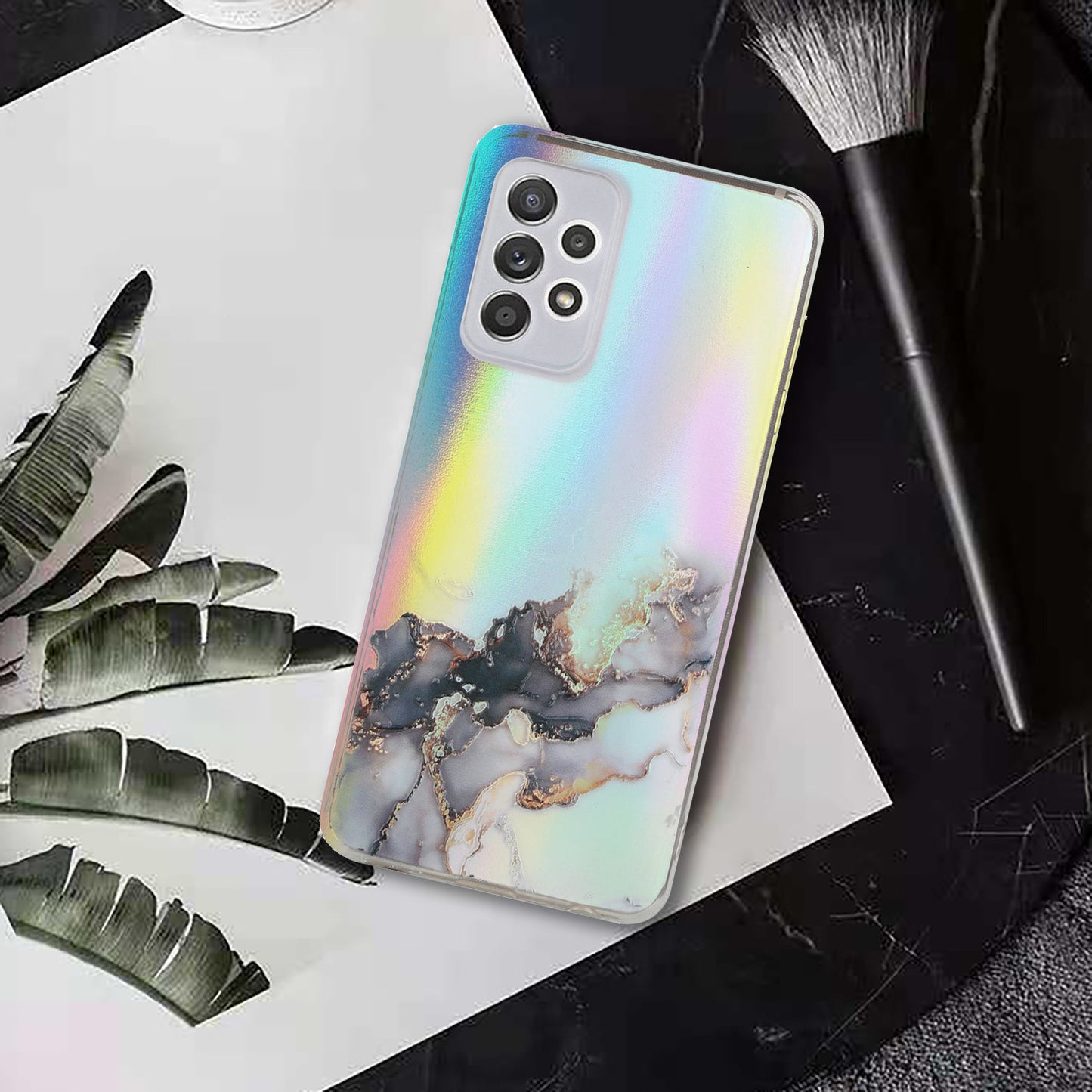 Marble Pattern Embossment Laser Design Anti Scratch TPU Case Cell Phone Cover Protector for Samsung Galaxy A52 4G/5G / A52s 5G