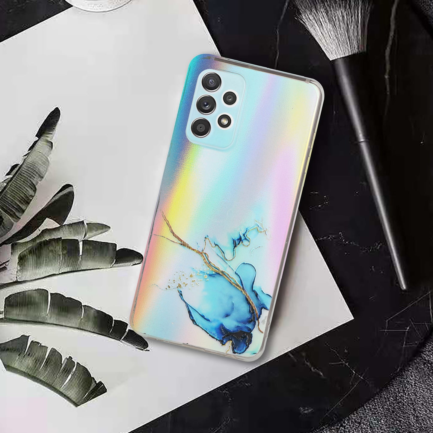 Marble Pattern Embossment Laser Design Anti Scratch TPU Case Cell Phone Cover Protector for Samsung Galaxy A52 4G/5G / A52s 5G