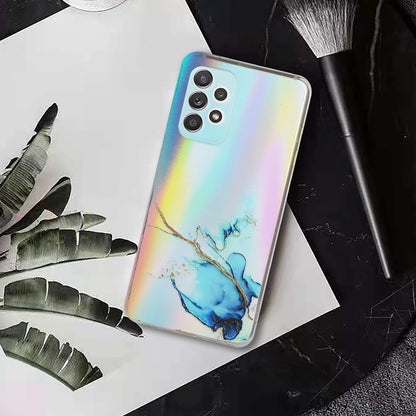 Marble Pattern Embossment Laser Design Anti Scratch TPU Case Cell Phone Cover Protector for Samsung Galaxy A52 4G/5G / A52s 5G