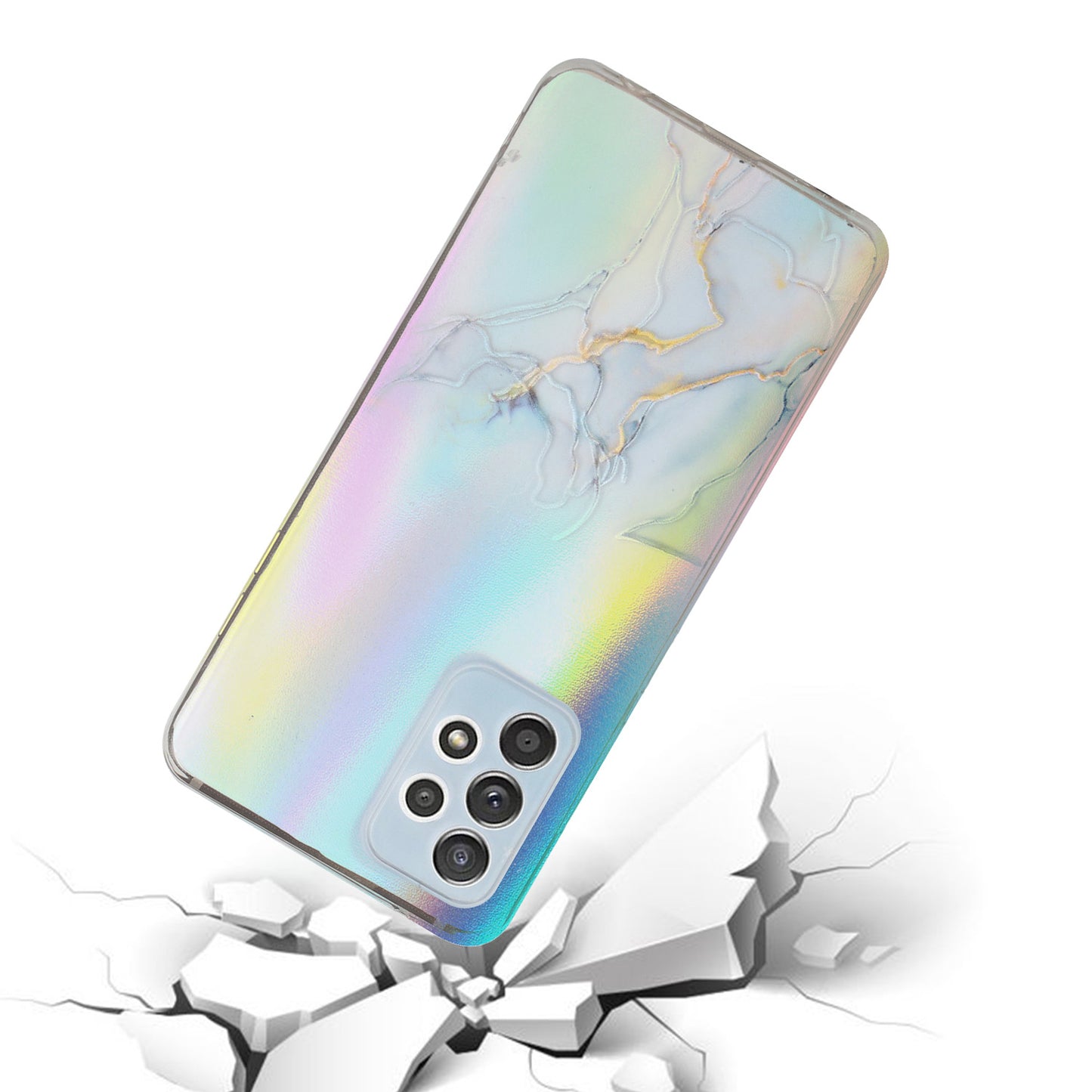 Marble Pattern Embossment Laser Design Anti Scratch TPU Case Cell Phone Cover Protector for Samsung Galaxy A52 4G/5G / A52s 5G