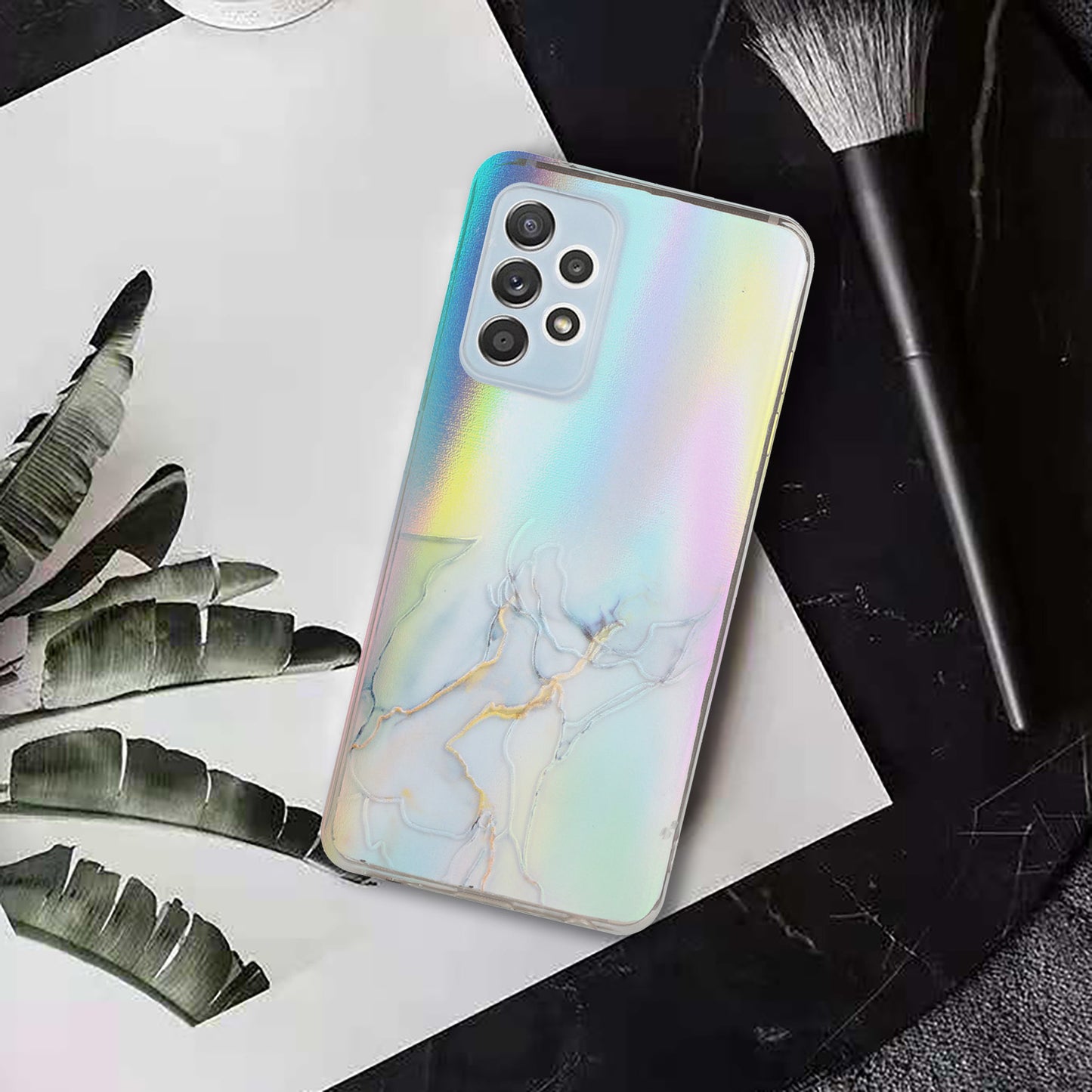 Marble Pattern Embossment Laser Design Anti Scratch TPU Case Cell Phone Cover Protector for Samsung Galaxy A52 4G/5G / A52s 5G