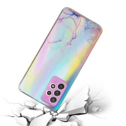 Marble Pattern Embossment Laser Design Anti Scratch TPU Case Cell Phone Cover Protector for Samsung Galaxy A52 4G/5G / A52s 5G