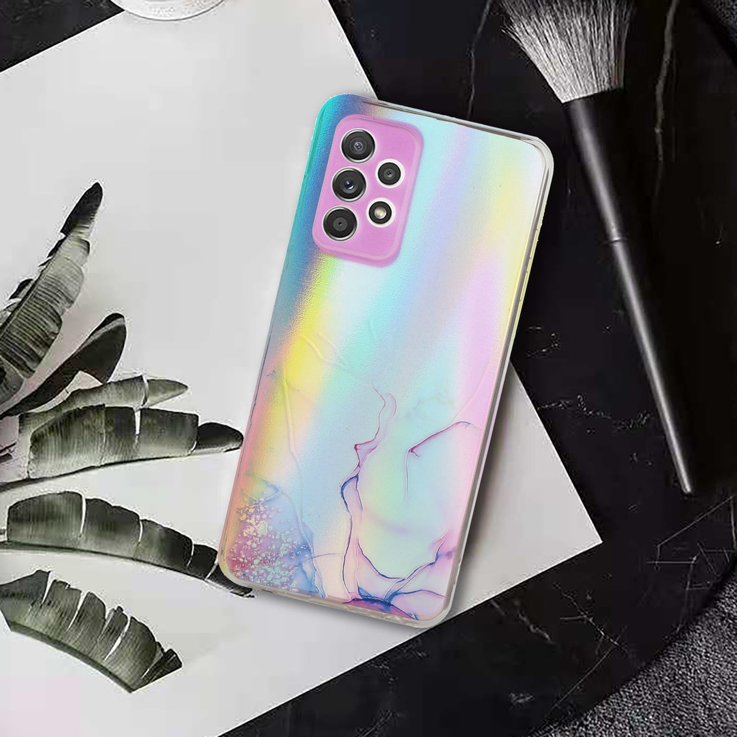 Marble Pattern Embossment Laser Design Anti Scratch TPU Case Cell Phone Cover Protector for Samsung Galaxy A52 4G/5G / A52s 5G