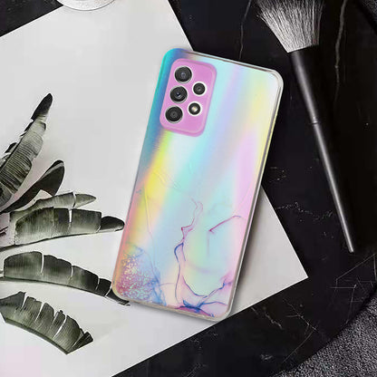 Marble Pattern Embossment Laser Design Anti Scratch TPU Case Cell Phone Cover Protector for Samsung Galaxy A52 4G/5G / A52s 5G