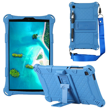Kickstand Design PC + Silicone Protective Tablet Cover Case with Lanyard for Samsung Galaxy Tab A7 Lite 8.7-inch