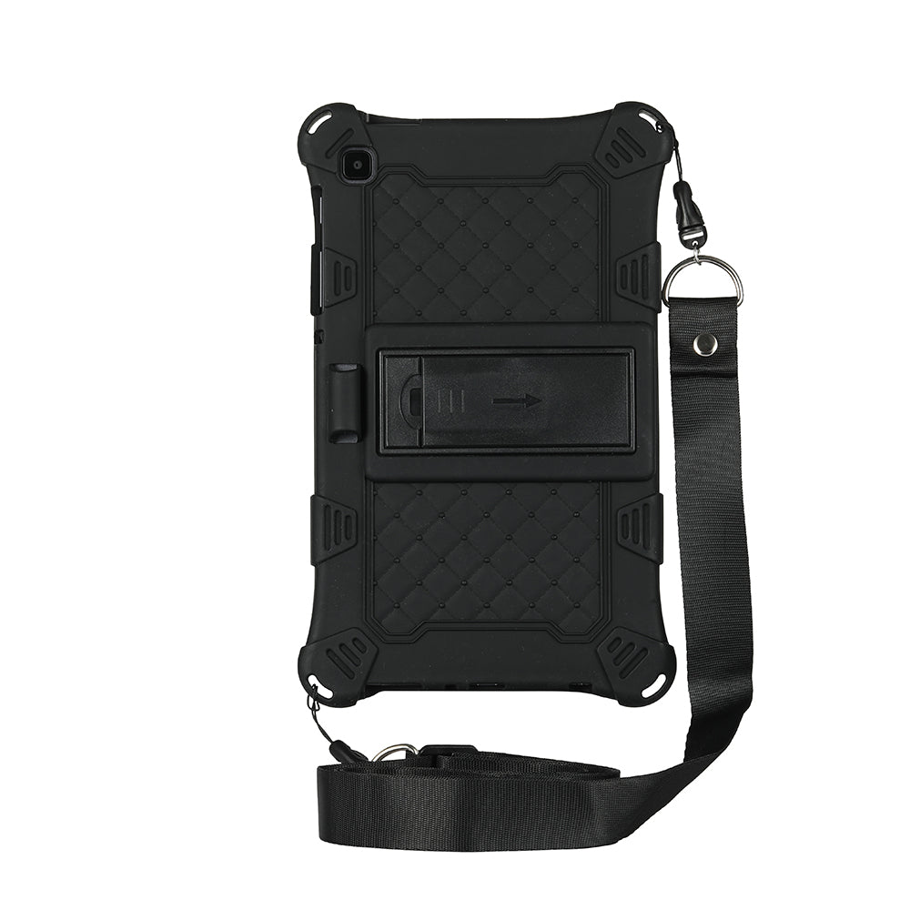 Kickstand Design PC + Silicone Protective Tablet Cover Case with Lanyard for Samsung Galaxy Tab A7 Lite 8.7-inch
