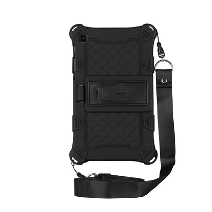 Kickstand Design PC + Silicone Protective Tablet Cover Case with Lanyard for Samsung Galaxy Tab A7 Lite 8.7-inch