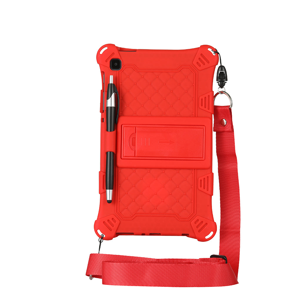 Kickstand Design PC + Silicone Protective Tablet Cover Case with Lanyard for Samsung Galaxy Tab A7 Lite 8.7-inch