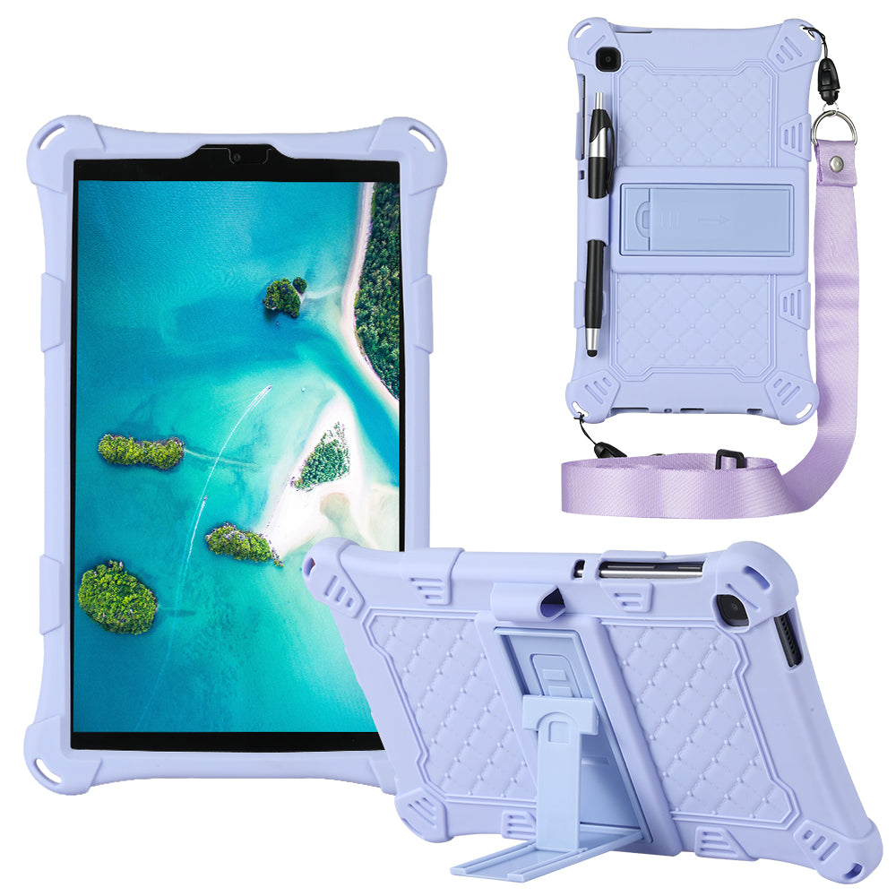 Kickstand Design PC + Silicone Protective Tablet Cover Case with Lanyard for Samsung Galaxy Tab A7 Lite 8.7-inch