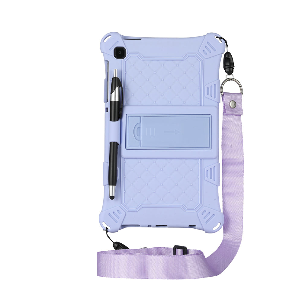 Kickstand Design PC + Silicone Protective Tablet Cover Case with Lanyard for Samsung Galaxy Tab A7 Lite 8.7-inch