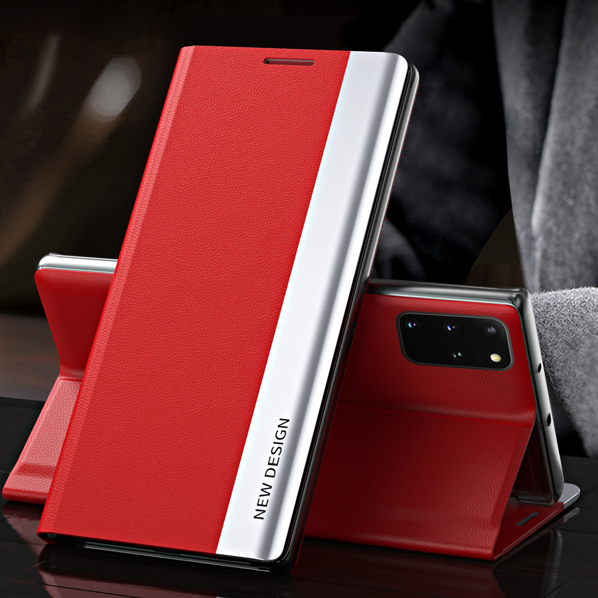Magnetic Auto-absorbed Stand Leather Phone Case for Samsung Galaxy S20 Plus