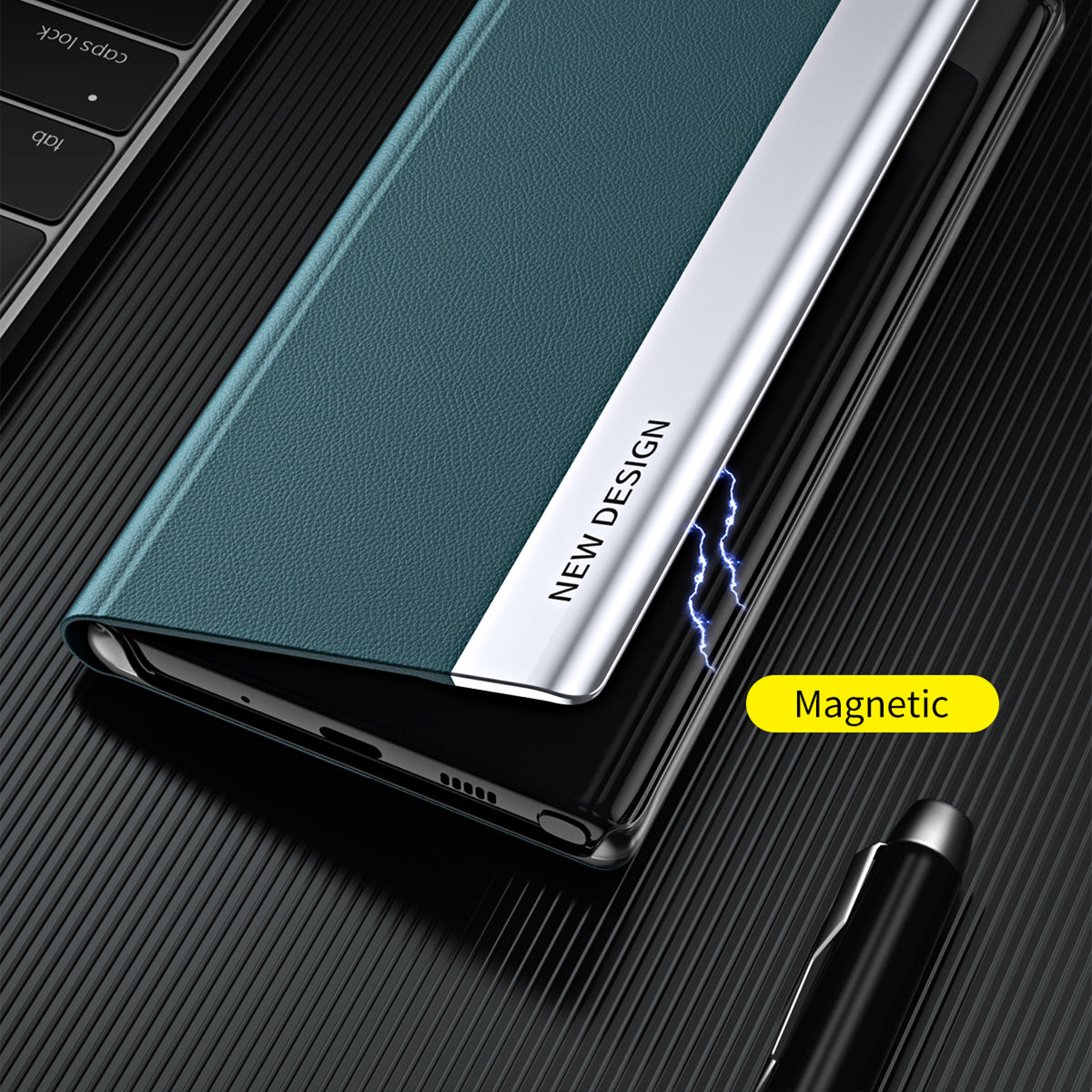 Magnetic Auto-absorbed Stand Leather Phone Case for Samsung Galaxy S20 Plus