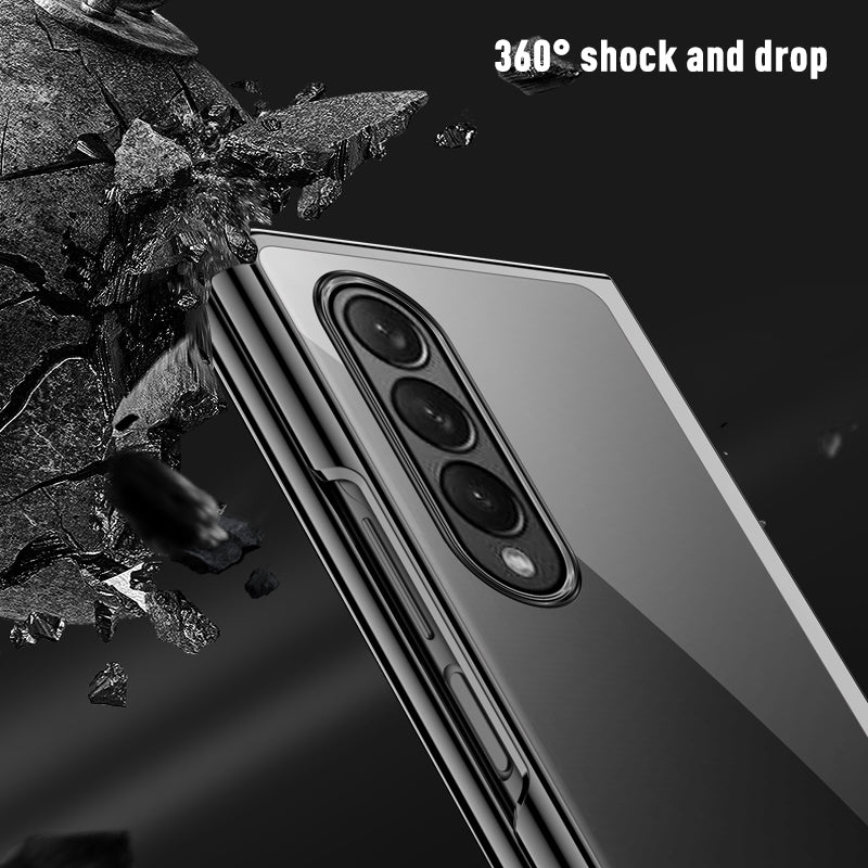 Electroplating Frame Design Folding PC Phone Cover Case for Samsung Galaxy Z Fold3 5G