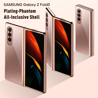 Electroplating Frame Design Folding PC Phone Cover Case for Samsung Galaxy Z Fold3 5G