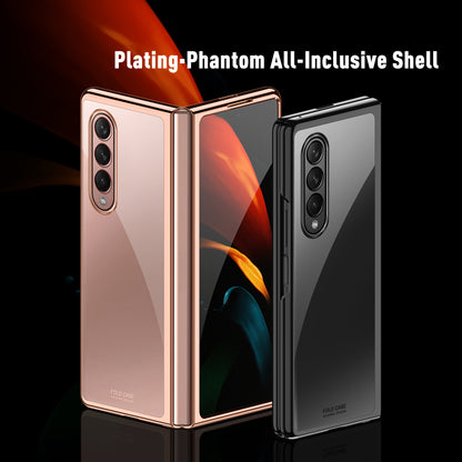 Electroplating Frame Design Folding PC Phone Cover Case for Samsung Galaxy Z Fold3 5G