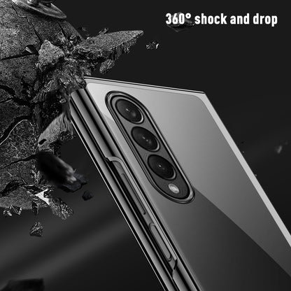Electroplating Frame Design Folding PC Phone Cover Case for Samsung Galaxy Z Fold3 5G