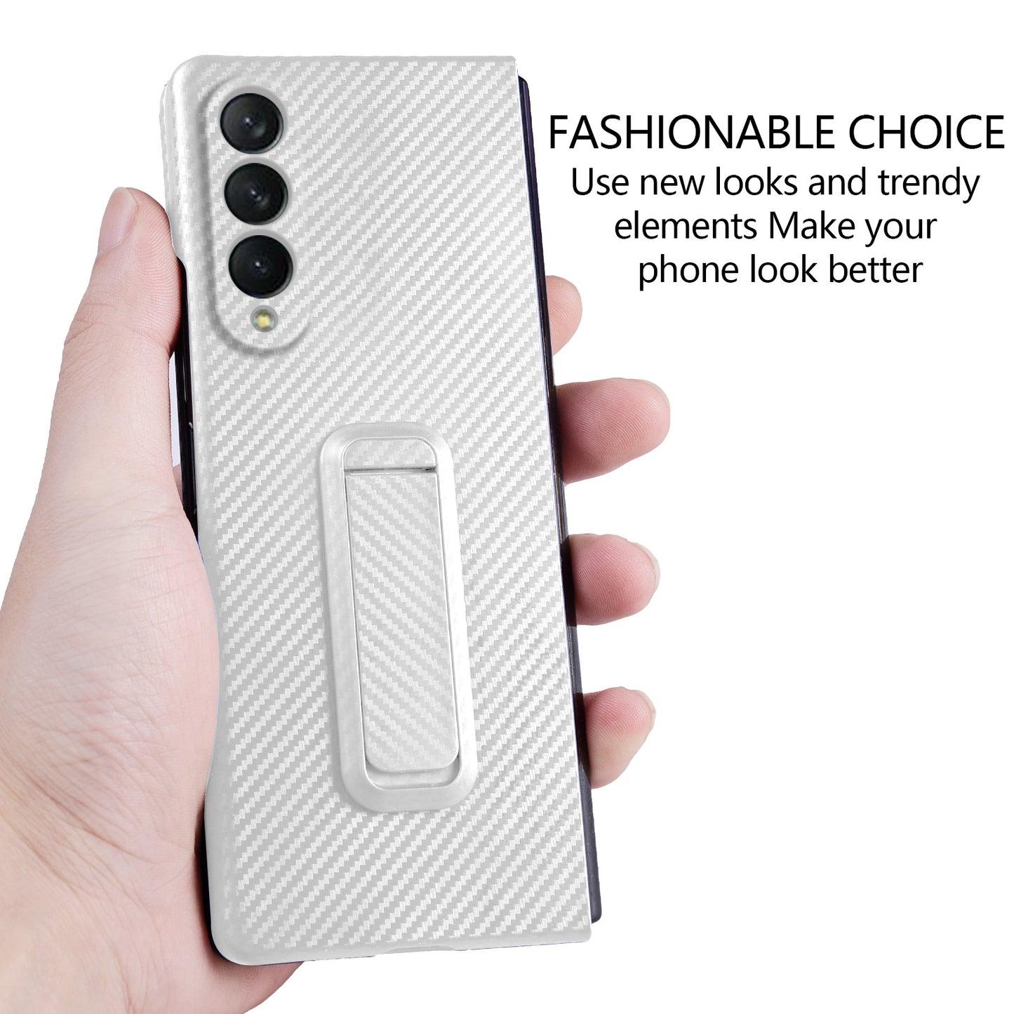 Anti-Scratch Reinforced Corner Premium PU Leather + PC Hybrid Defender Protective Shockproof Phone Case with Tempered Glass Screen Protector for Samsung Galaxy Z Fold3 5G