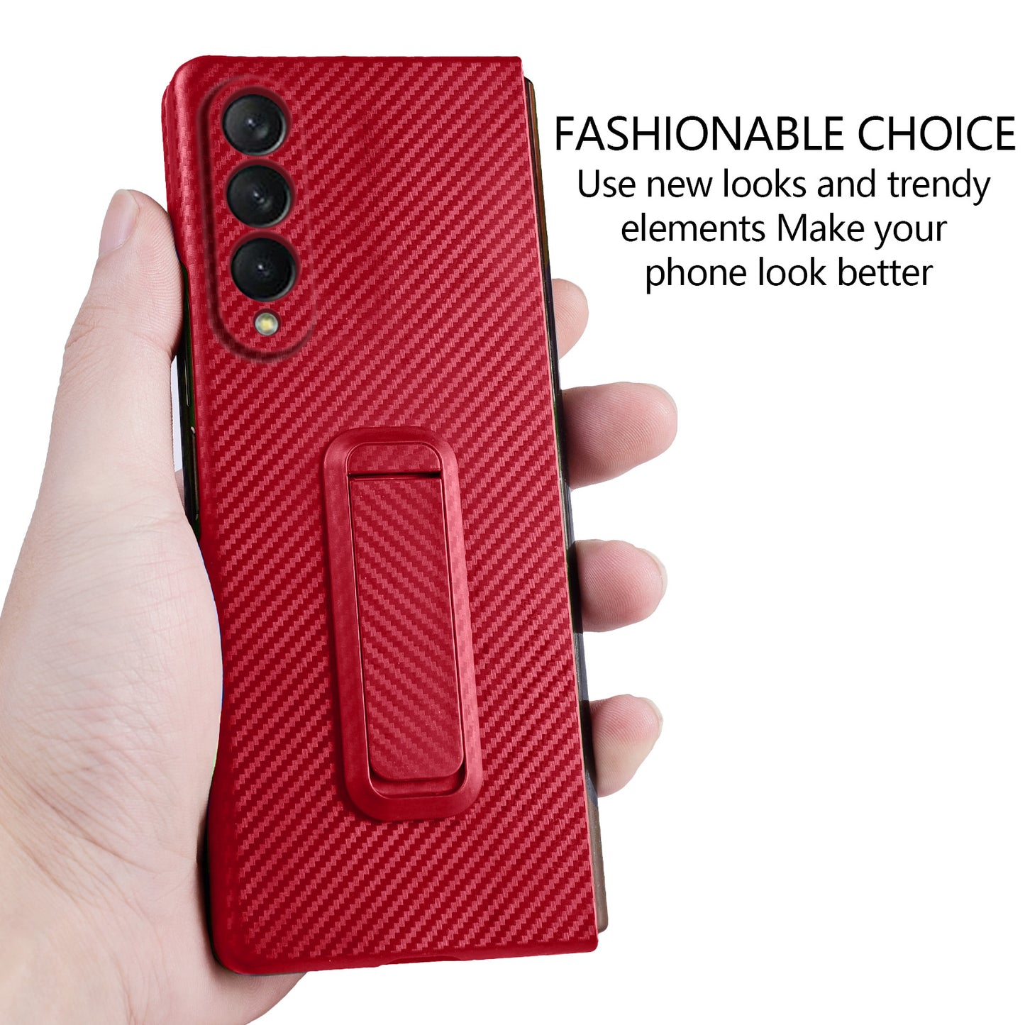 Anti-Scratch Reinforced Corner Premium PU Leather + PC Hybrid Defender Protective Shockproof Phone Case with Tempered Glass Screen Protector for Samsung Galaxy Z Fold3 5G