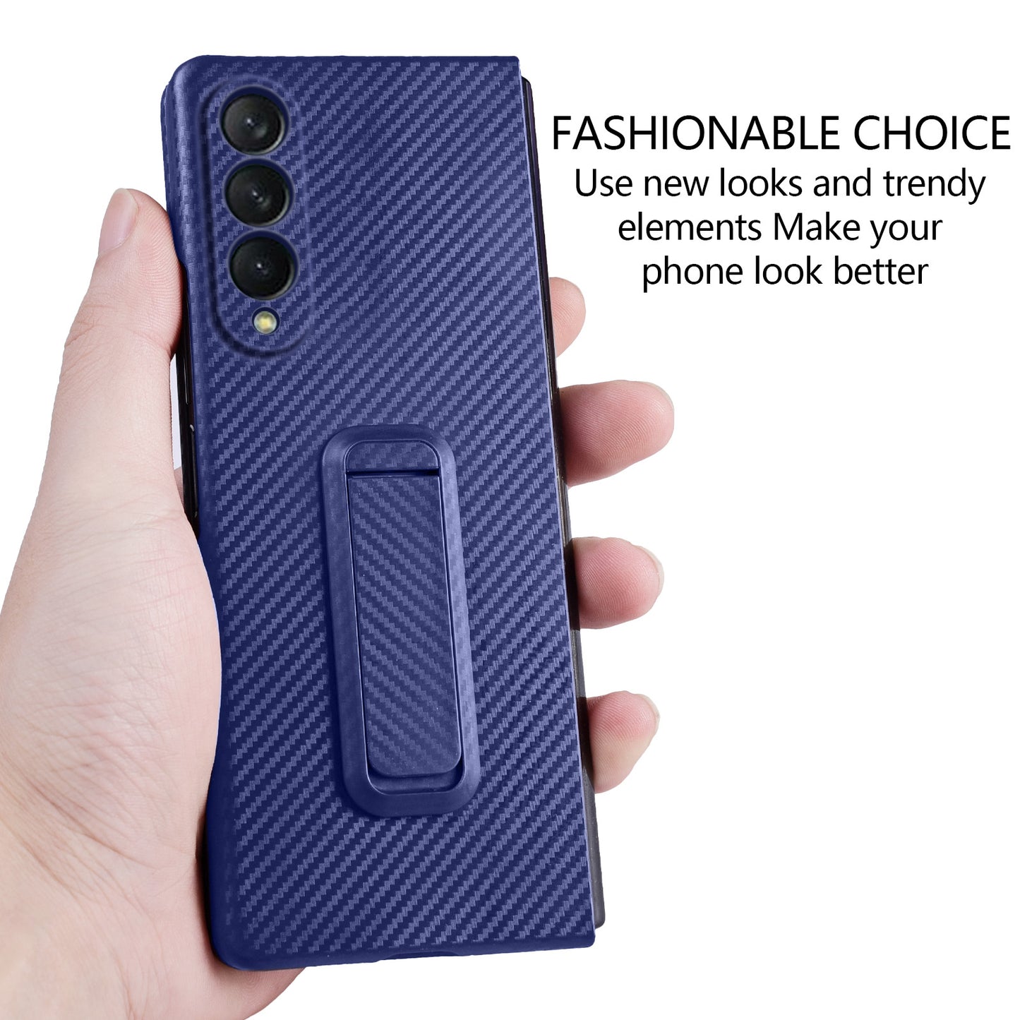 Anti-Scratch Reinforced Corner Premium PU Leather + PC Hybrid Defender Protective Shockproof Phone Case with Tempered Glass Screen Protector for Samsung Galaxy Z Fold3 5G