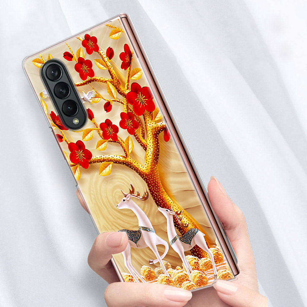 Pattern Printing Hard PC Phone Protective Case Cover for Samsung Galaxy Z Fold3 5G