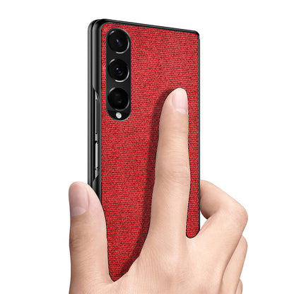 Sea Sand Textured Phone Case for Samsung Galaxy Z Fold3 5G, PU Leather Coated Hard PC Thin Durable Protective Cover