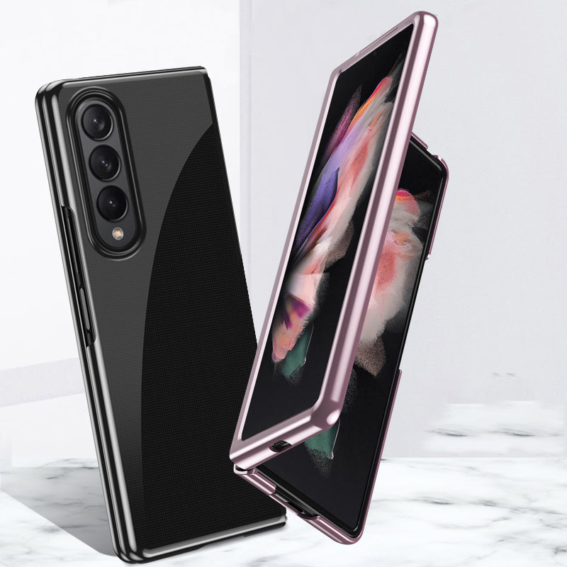 Electroplating Frame Drop-Proof PC Phone Cover Folding Case for Samsung Galaxy Z Fold3 5G