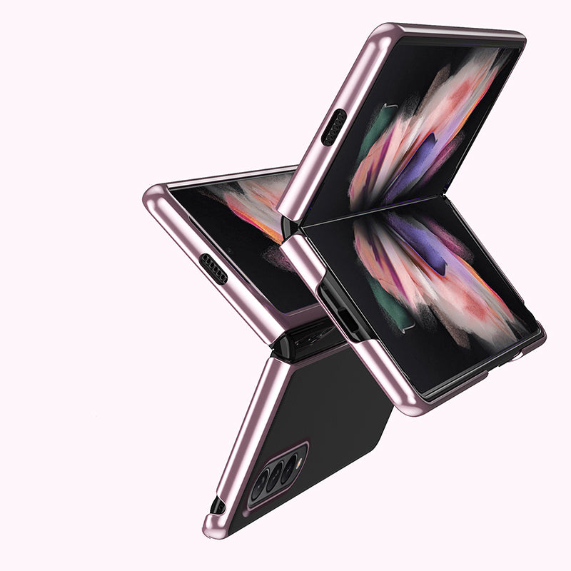 Electroplating Frame Drop-Proof PC Phone Cover Folding Case for Samsung Galaxy Z Fold3 5G