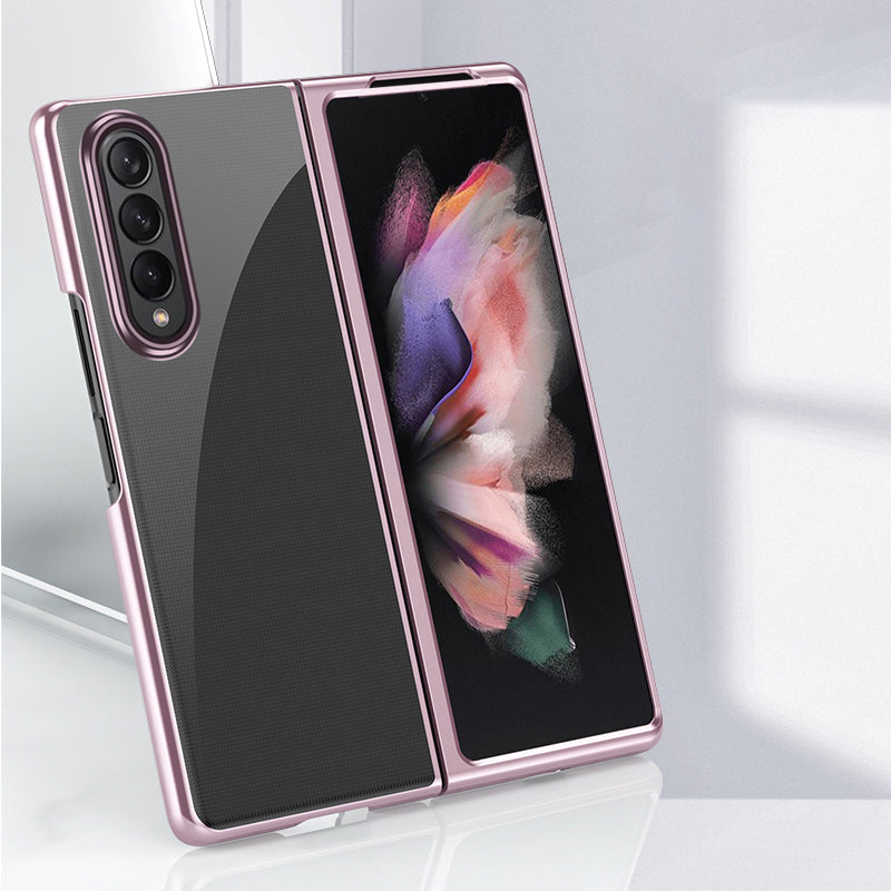 Electroplating Frame Drop-Proof PC Phone Cover Folding Case for Samsung Galaxy Z Fold3 5G