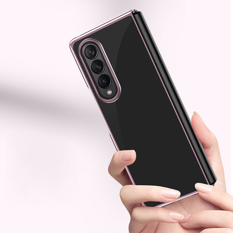 Electroplating Frame Drop-Proof PC Phone Cover Folding Case for Samsung Galaxy Z Fold3 5G
