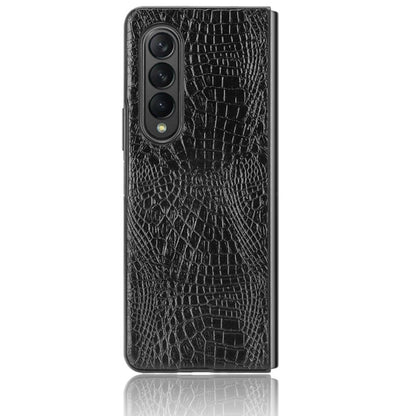 Premium Crocodile Texture PU Leather Coated Hard PC Back Cover Protective Cell Phone Case for Samsung Galaxy Z Fold3 5G