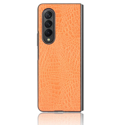 Premium Crocodile Texture PU Leather Coated Hard PC Back Cover Protective Cell Phone Case for Samsung Galaxy Z Fold3 5G