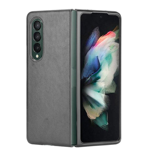 Ultra Slim Litchi Texture PU Leather Coated PC Shockproof Phone Cover for Samsung Galaxy Z Fold3 5G