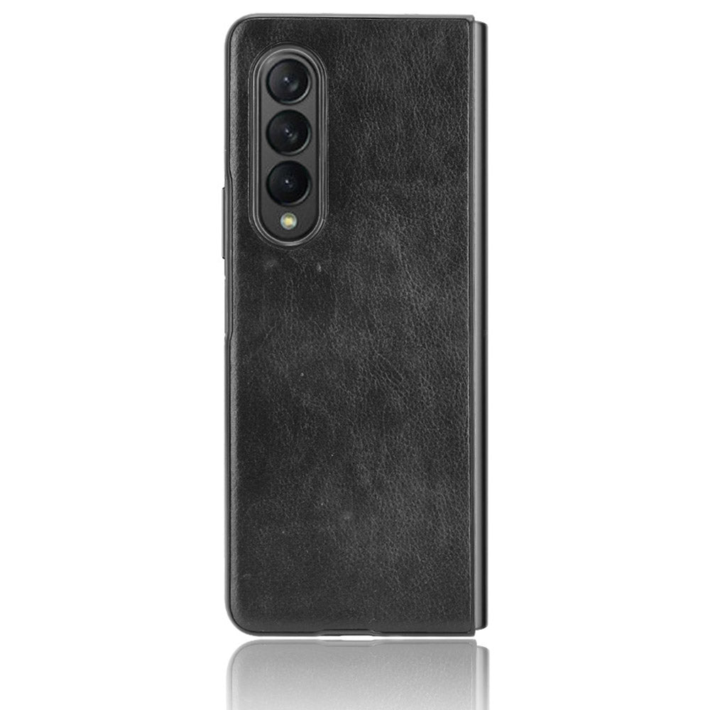 Ultra Slim Litchi Texture PU Leather Coated PC Shockproof Phone Cover for Samsung Galaxy Z Fold3 5G