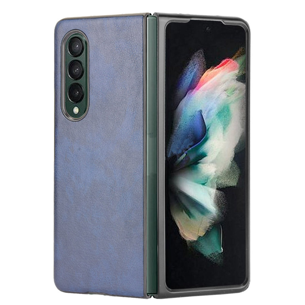 Ultra Slim Litchi Texture PU Leather Coated PC Shockproof Phone Cover for Samsung Galaxy Z Fold3 5G