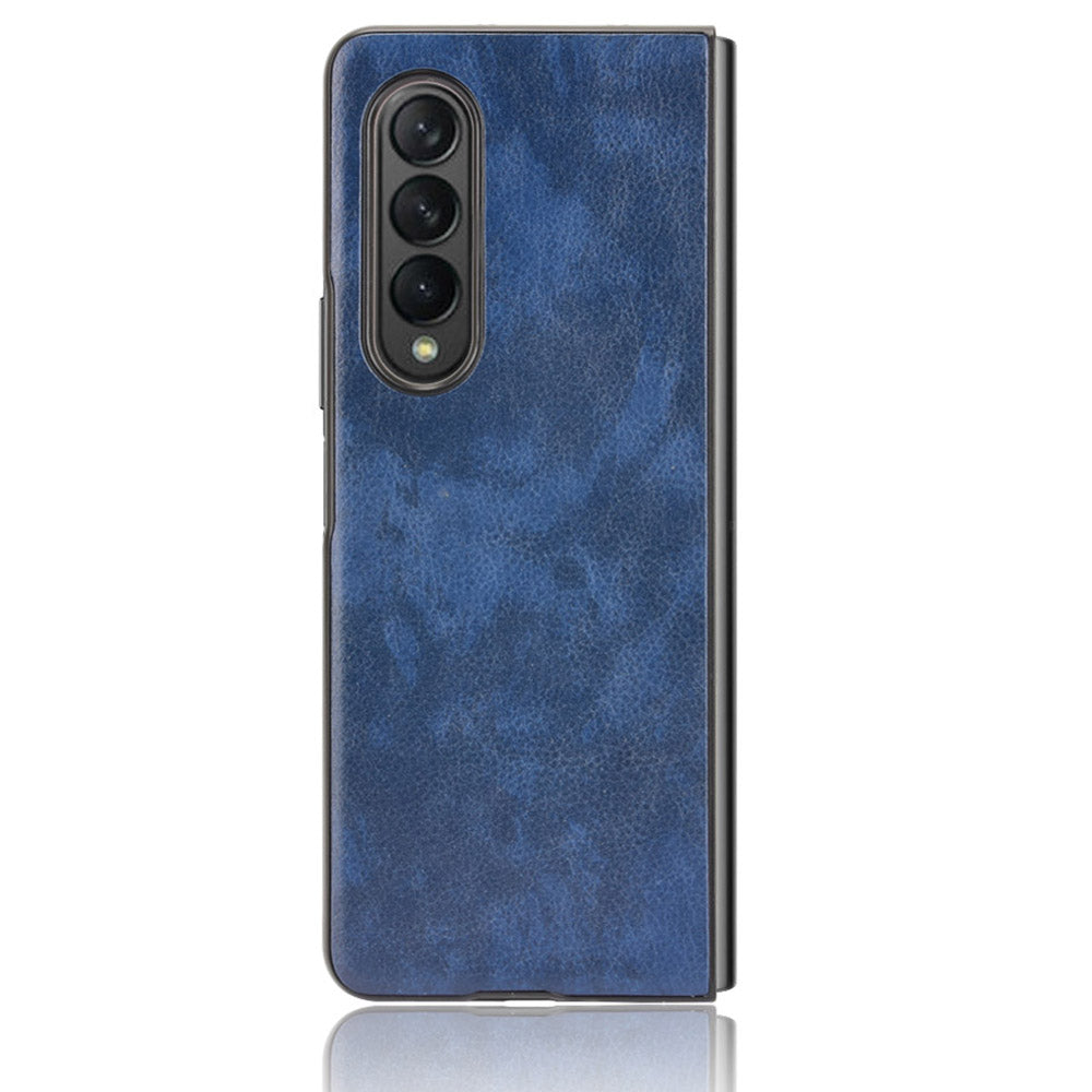 Ultra Slim Litchi Texture PU Leather Coated PC Shockproof Phone Cover for Samsung Galaxy Z Fold3 5G