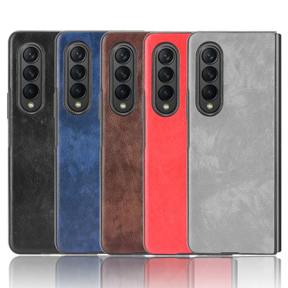 Ultra Slim Litchi Texture PU Leather Coated PC Shockproof Phone Cover for Samsung Galaxy Z Fold3 5G