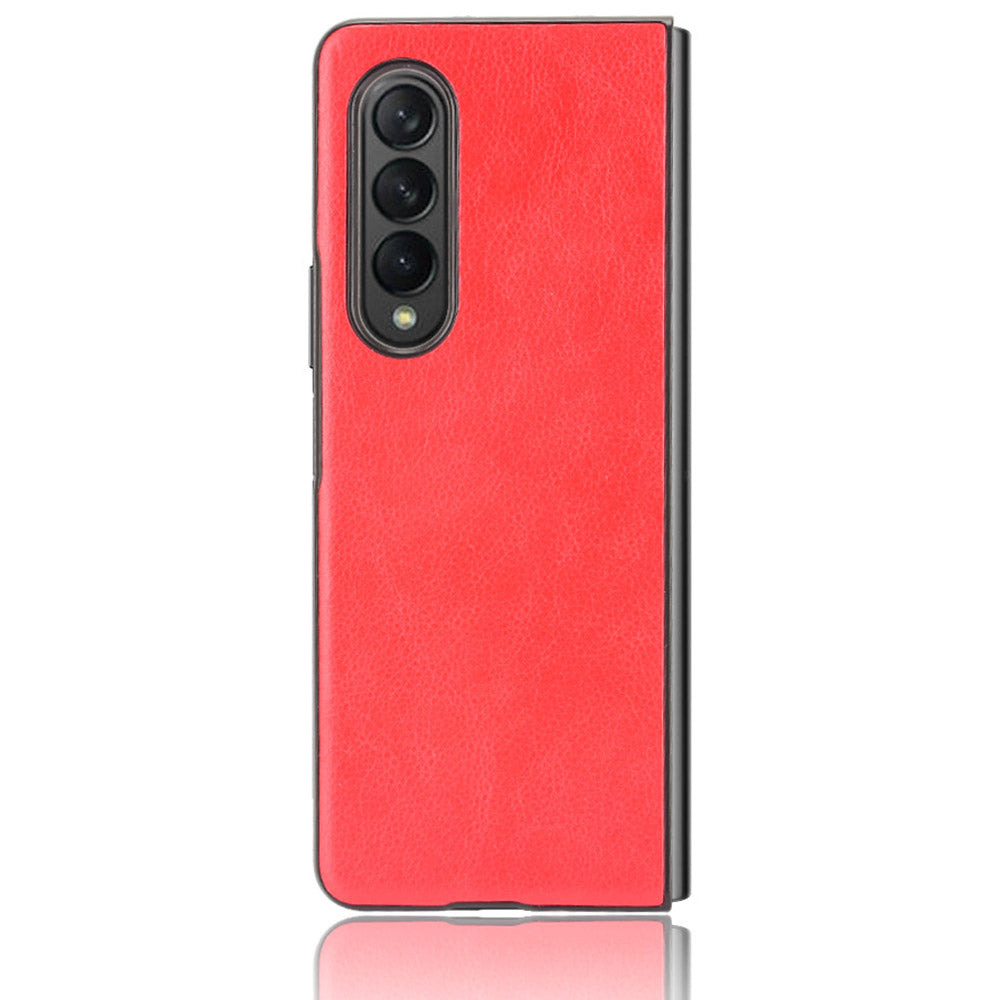 Ultra Slim Litchi Texture PU Leather Coated PC Shockproof Phone Cover for Samsung Galaxy Z Fold3 5G