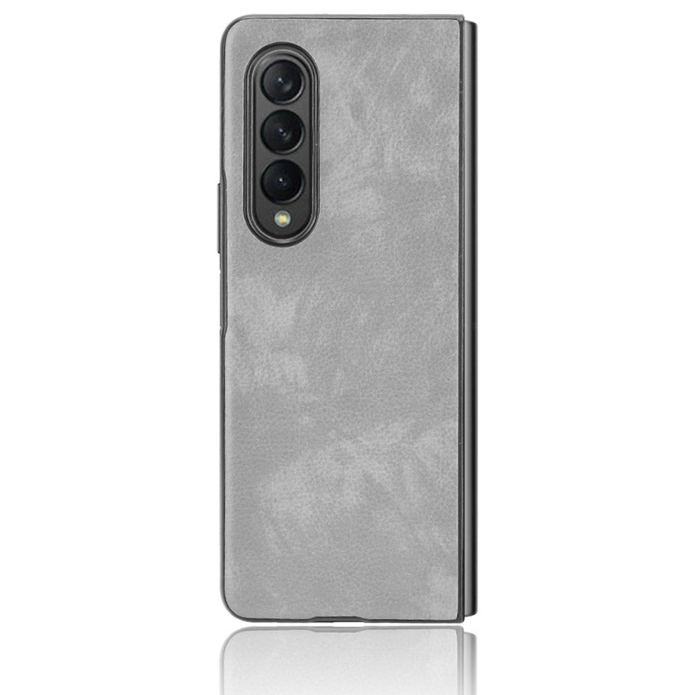 Ultra Slim Litchi Texture PU Leather Coated PC Shockproof Phone Cover for Samsung Galaxy Z Fold3 5G