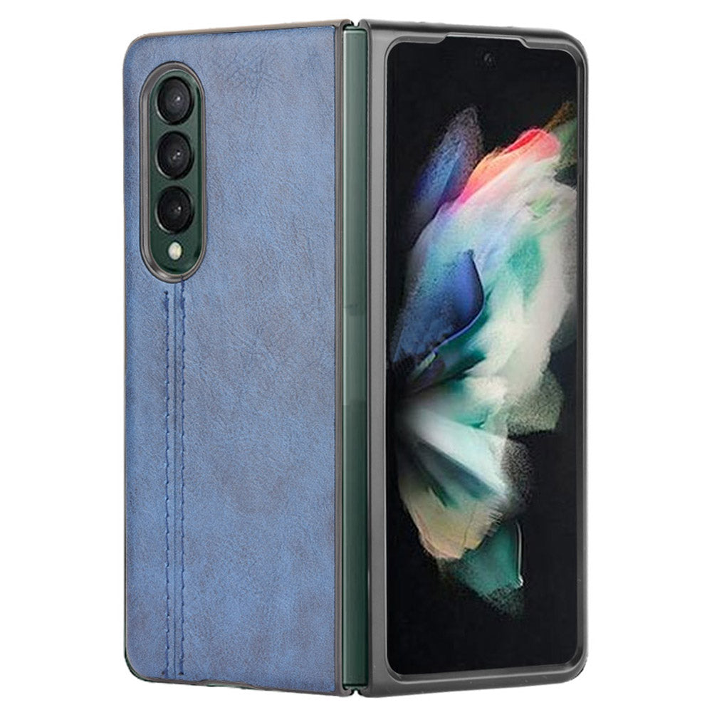 Stitching Line Design PU Leather Coated Hard PC + TPU Cover Protective Cell Phone Case for Samsung Galaxy Z Fold3 5G