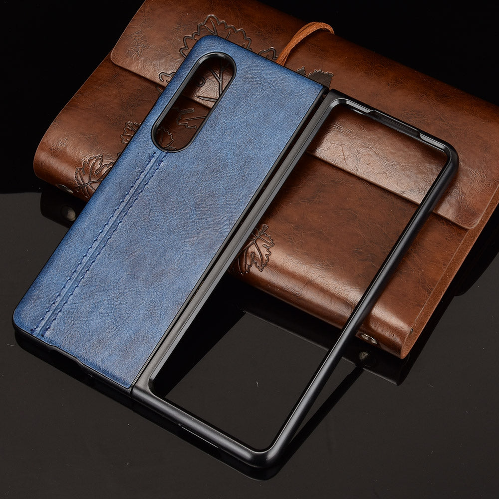 Stitching Line Design PU Leather Coated Hard PC + TPU Cover Protective Cell Phone Case for Samsung Galaxy Z Fold3 5G