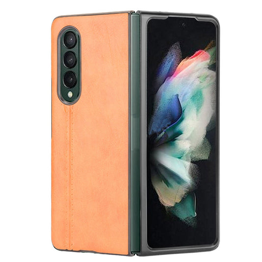 Stitching Line Design PU Leather Coated Hard PC + TPU Cover Protective Cell Phone Case for Samsung Galaxy Z Fold3 5G