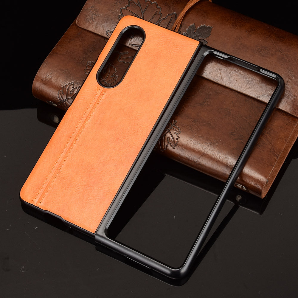 Stitching Line Design PU Leather Coated Hard PC + TPU Cover Protective Cell Phone Case for Samsung Galaxy Z Fold3 5G
