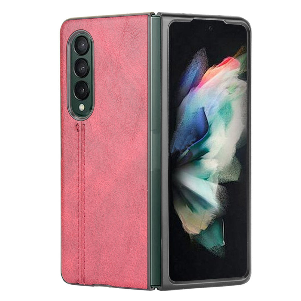 Stitching Line Design PU Leather Coated Hard PC + TPU Cover Protective Cell Phone Case for Samsung Galaxy Z Fold3 5G