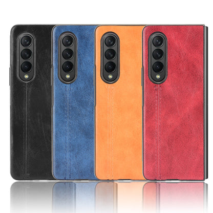 Stitching Line Design PU Leather Coated Hard PC + TPU Cover Protective Cell Phone Case for Samsung Galaxy Z Fold3 5G